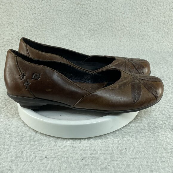 Born Charlotte Dark Brown Leather Slip On Flats Women's US Size 7 With Box - Picture 3 of 11